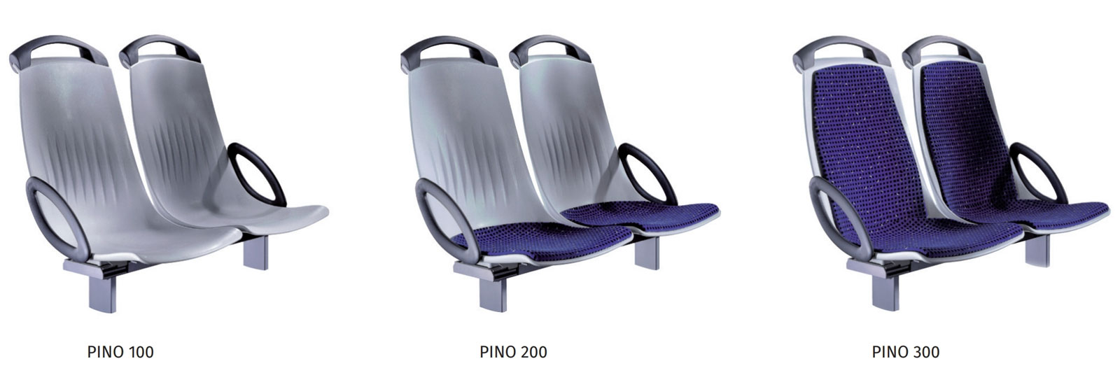 Sitzausführungen von Bus- und Bahnsitz "Pino"
